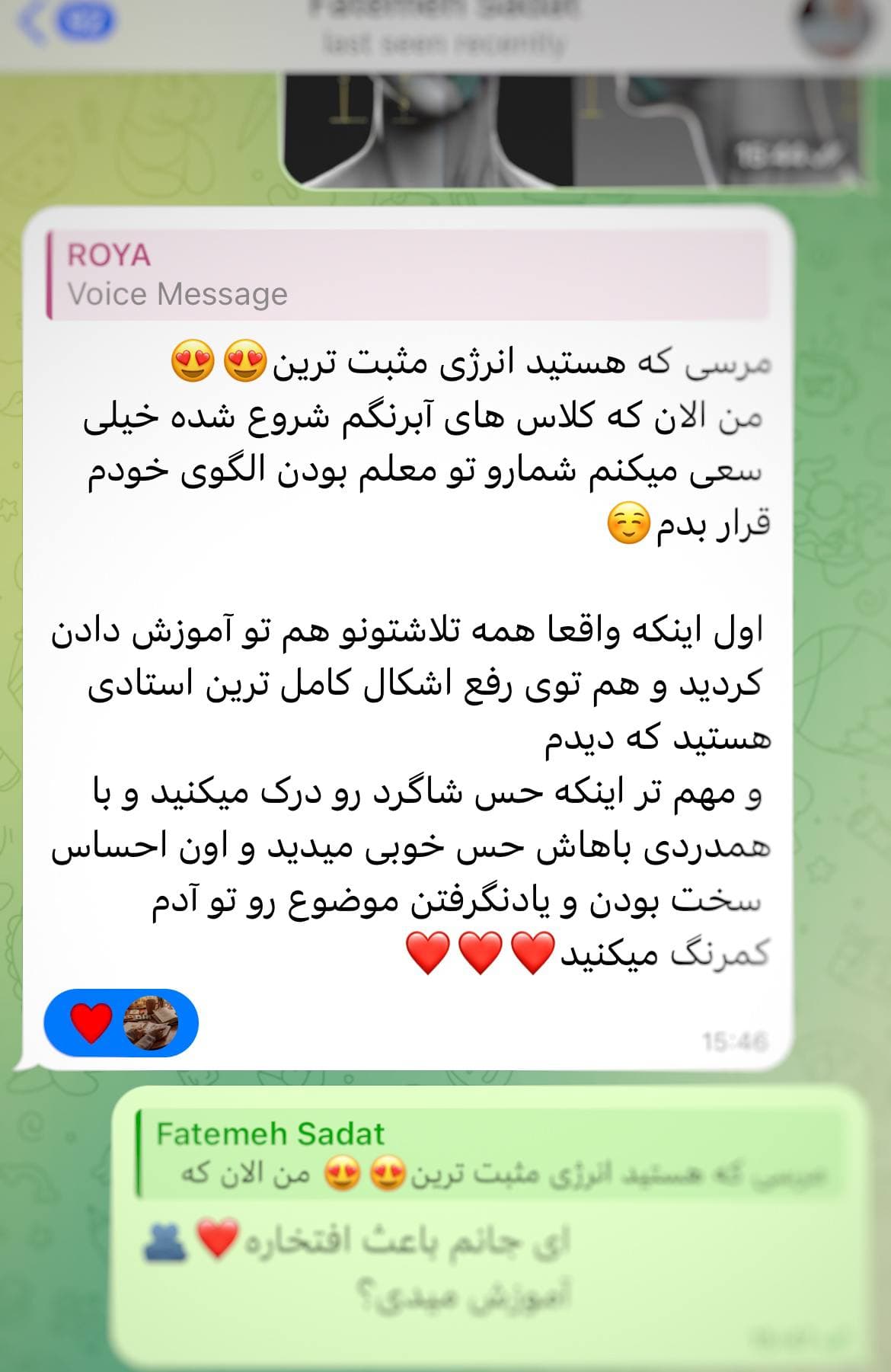 بازخورد هنرجوی رویا خانی شماره 2